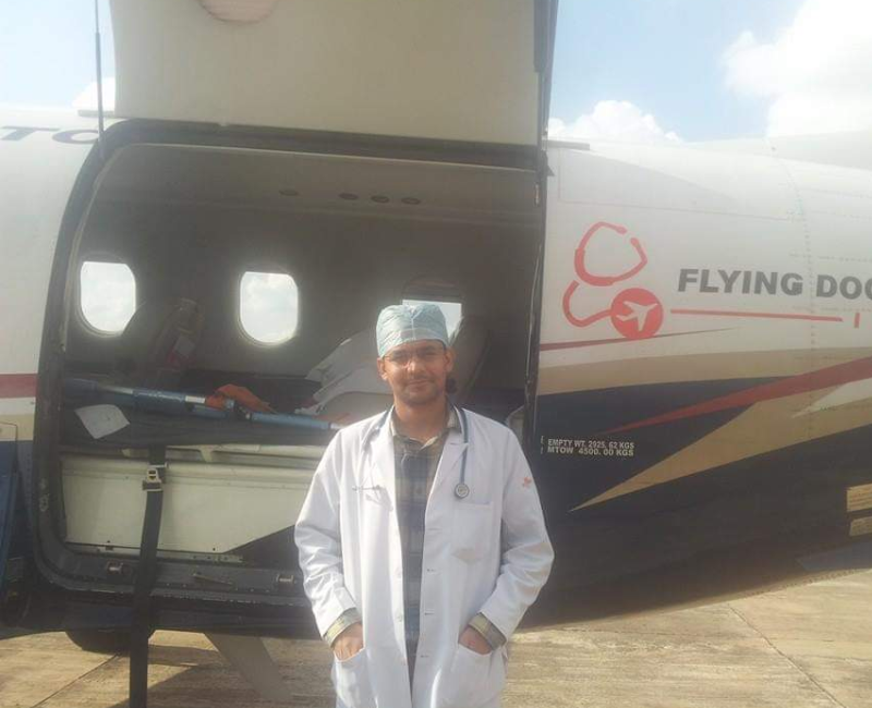 Air transport of sick child in 2014-2015